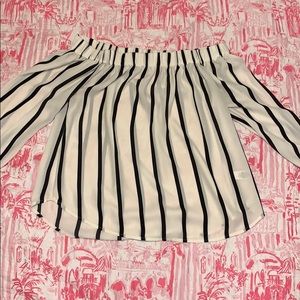 Express Off the Shoulder Striped Top